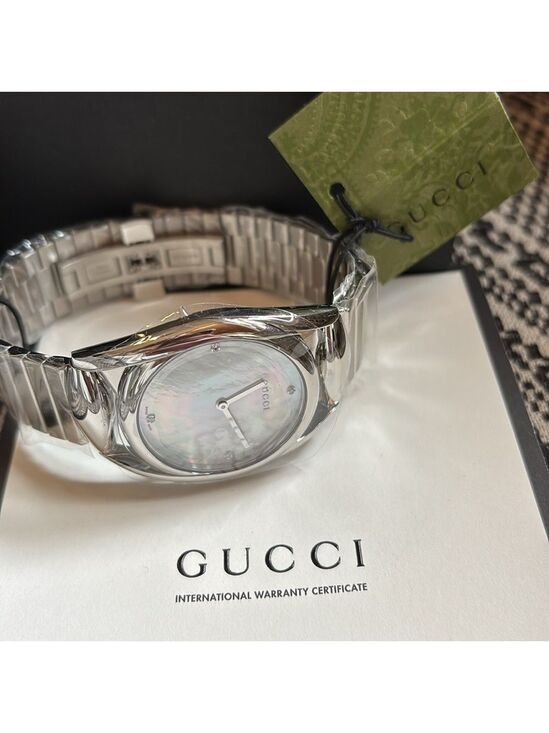 Gucci Accessories - NEW in Box GUCCI Quiet Luxury Crystal Mother-of-Pearl Watch w Authenticity Cert.